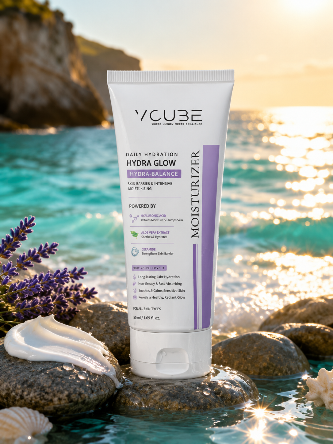 VCUBE Hydra Glow Moisturizer | 2% Hyaluronic Acid + 2% Ceramide